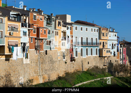 Colourful fishermen`s houses in Villajoyosa Stock Photo